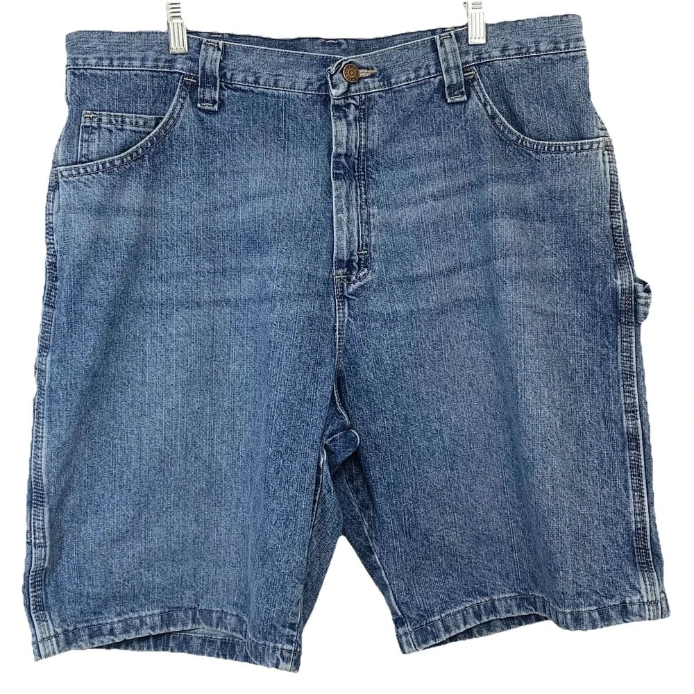 Wrangler Y2K Carpenter Shorts Jorts Men 38  Blue 100% Cotton Inseam 10